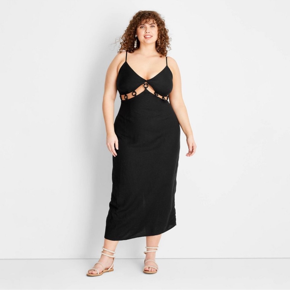 Future Collective with Jenee Naylor Women's Ring Detail Maxi Dress - Black, 20